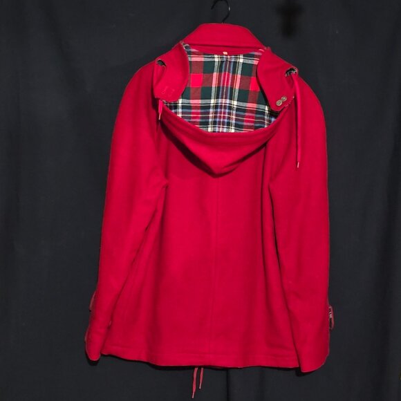 Vtg LOBO Pendleton 100% Virgin Wool Wmn's Red Coat w Rem Hood See Desc for Size - Picture 4 of 5